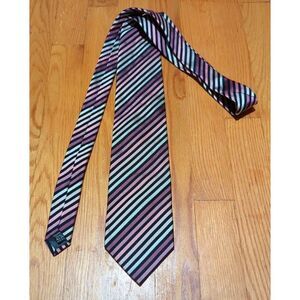 Vintage Mario Borelli 100% Silk Mixed Purple Tie‎ Mens
